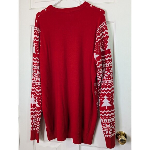 Bioworld Ugly Christmas Sweater UP TO SNOW GOOD Mens 3XLT Red White Fair Isle - Picture 5 of 7